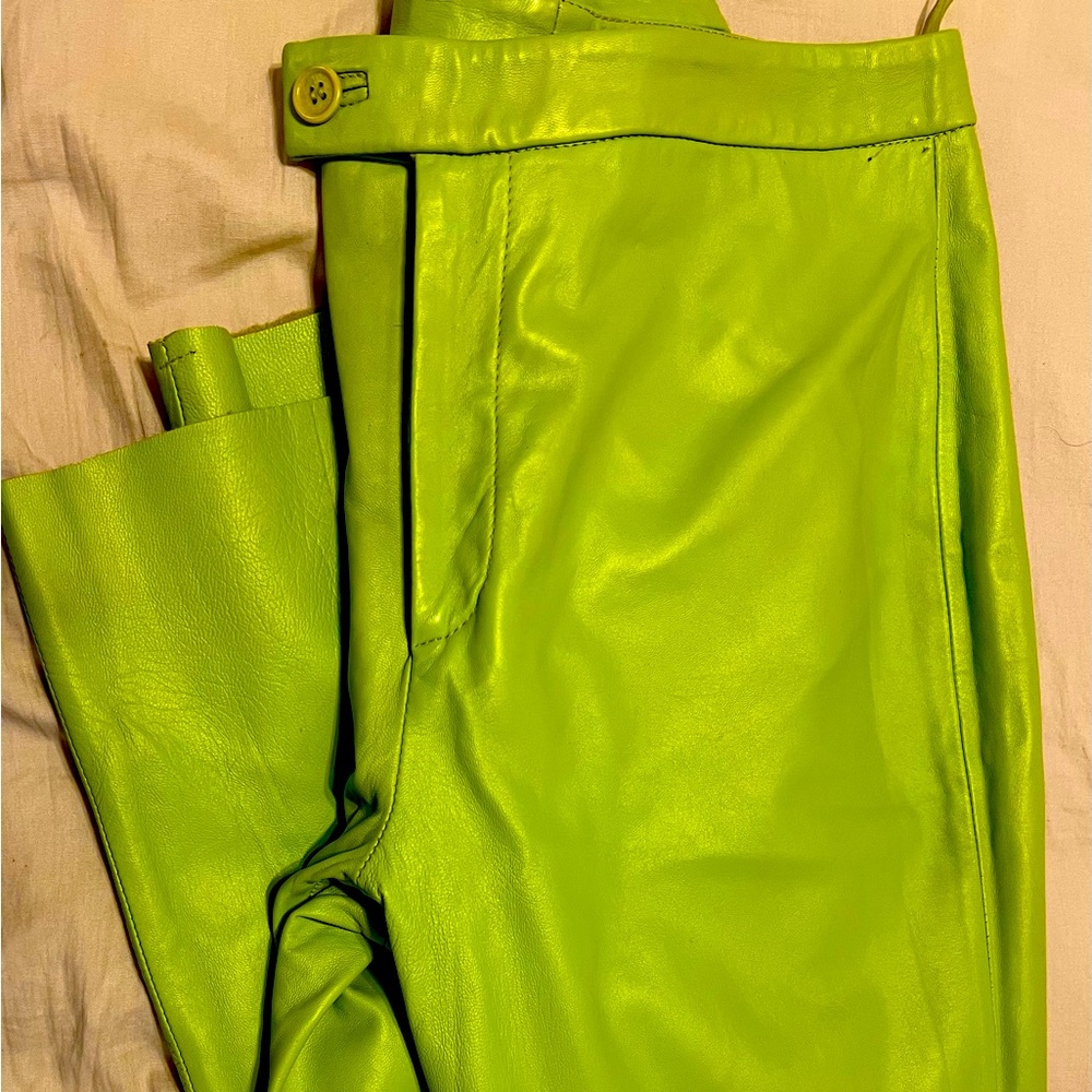 Vibrant Green butter soft Leather Pants